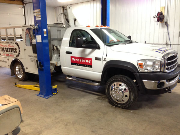 semi truck tire repair shop